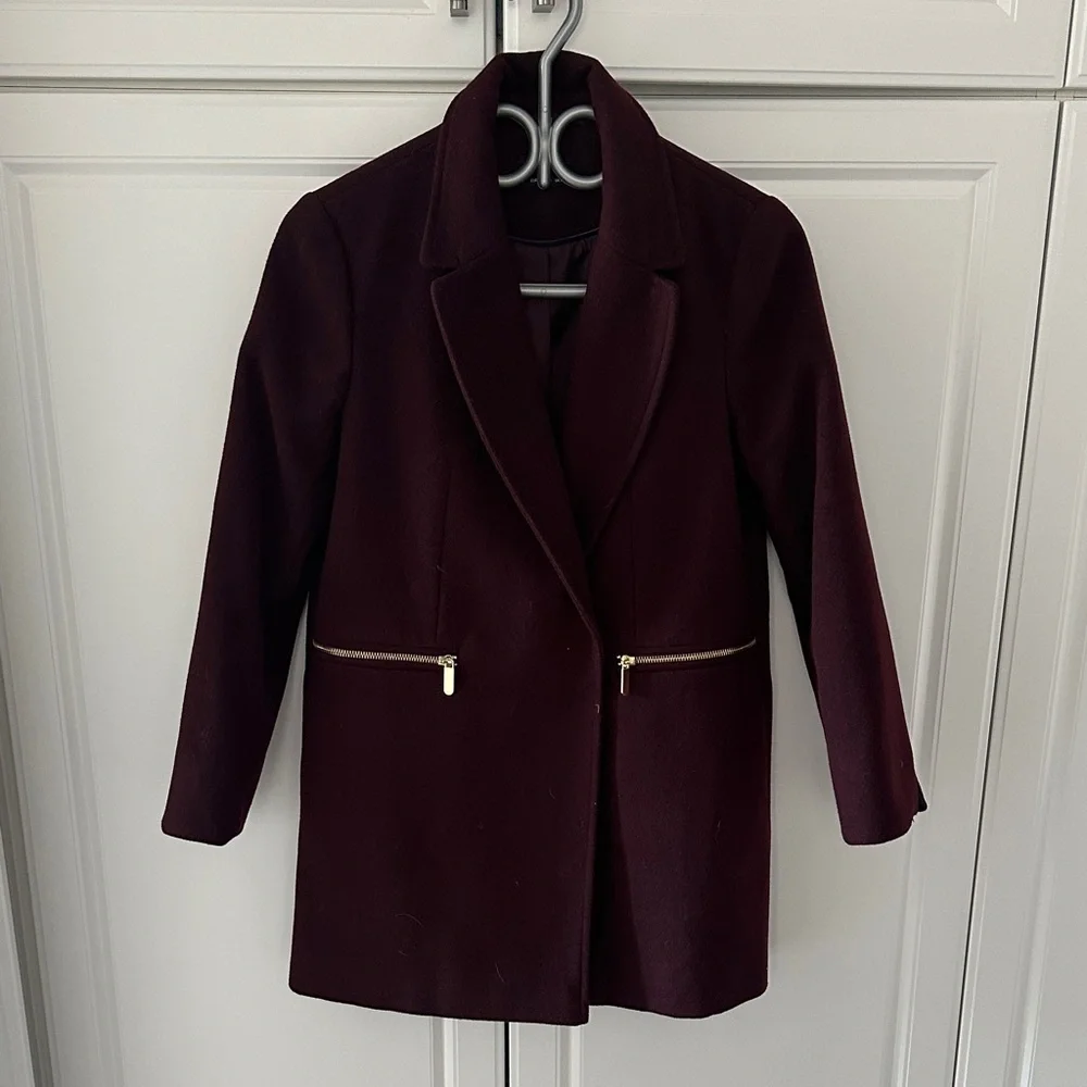 Topshop|Women's Burgundy Blazer - Picture 1 of 5